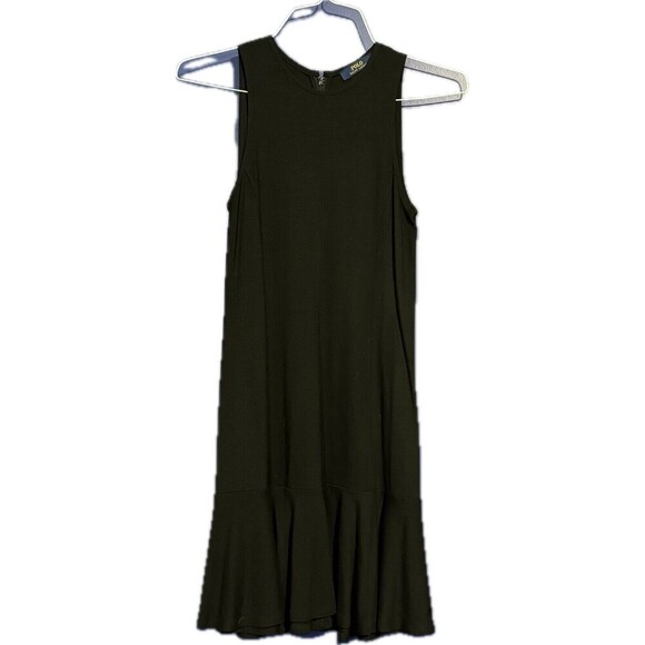 Polo Ralph Lauren Size Small Knit Fit And Flare Black Midi Dress Sleeveless - Picture 2 of 4